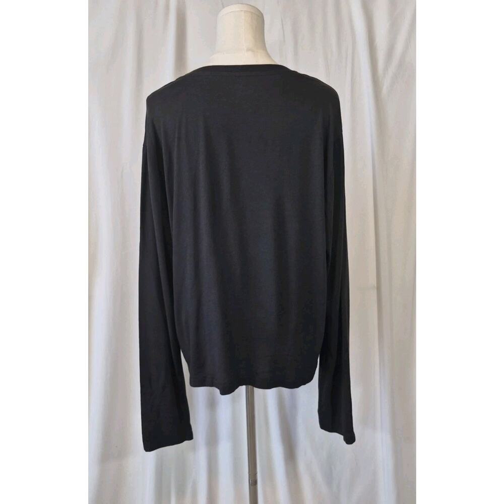 Quince Black Cotton Modal Relaxed Long Sleeve Top Large - Picture 7 of 9